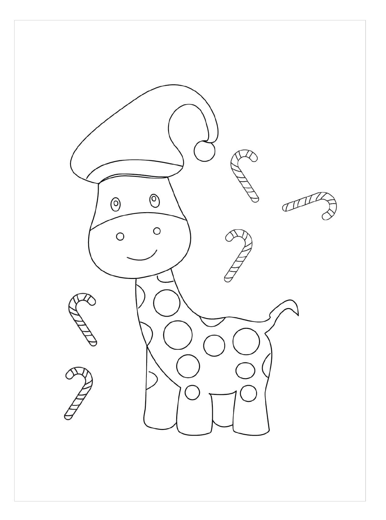 Jirafa en Navidad