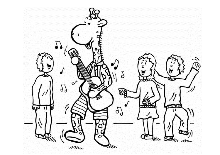 Jirafa Tocando la Guitarra