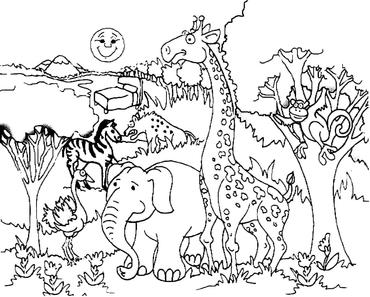 Jirafa y Animales en el Zoológico