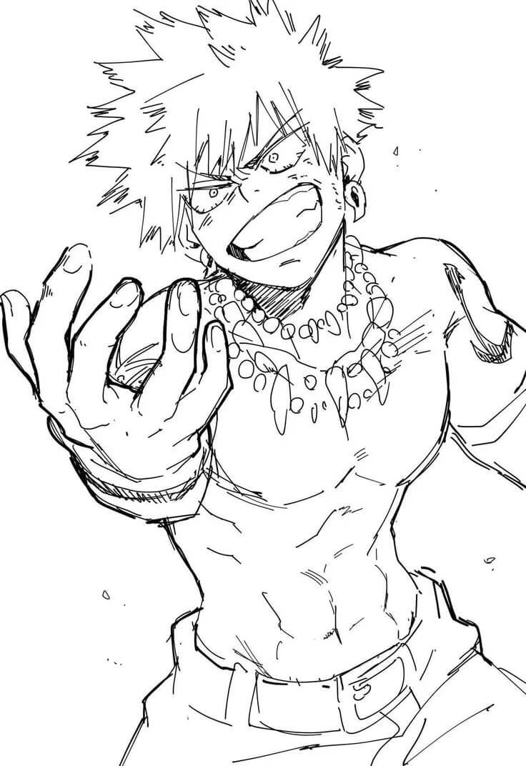 Katsuki Bakugo Sonriendo