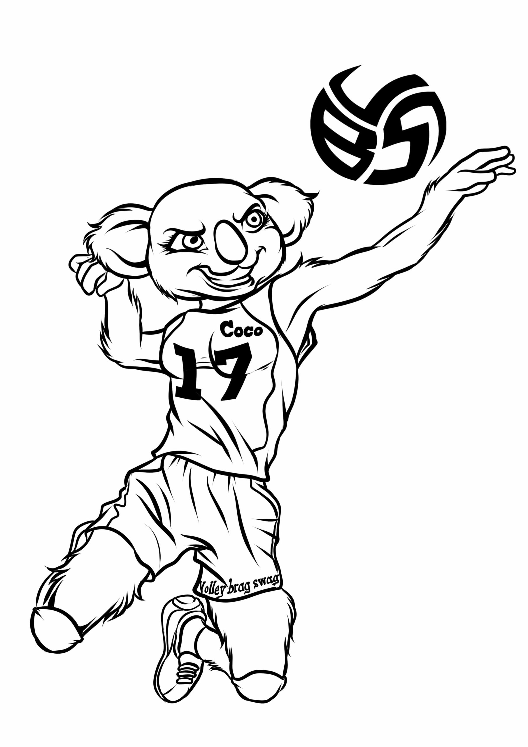Koala de Dibujos animados Jugando Voleibol