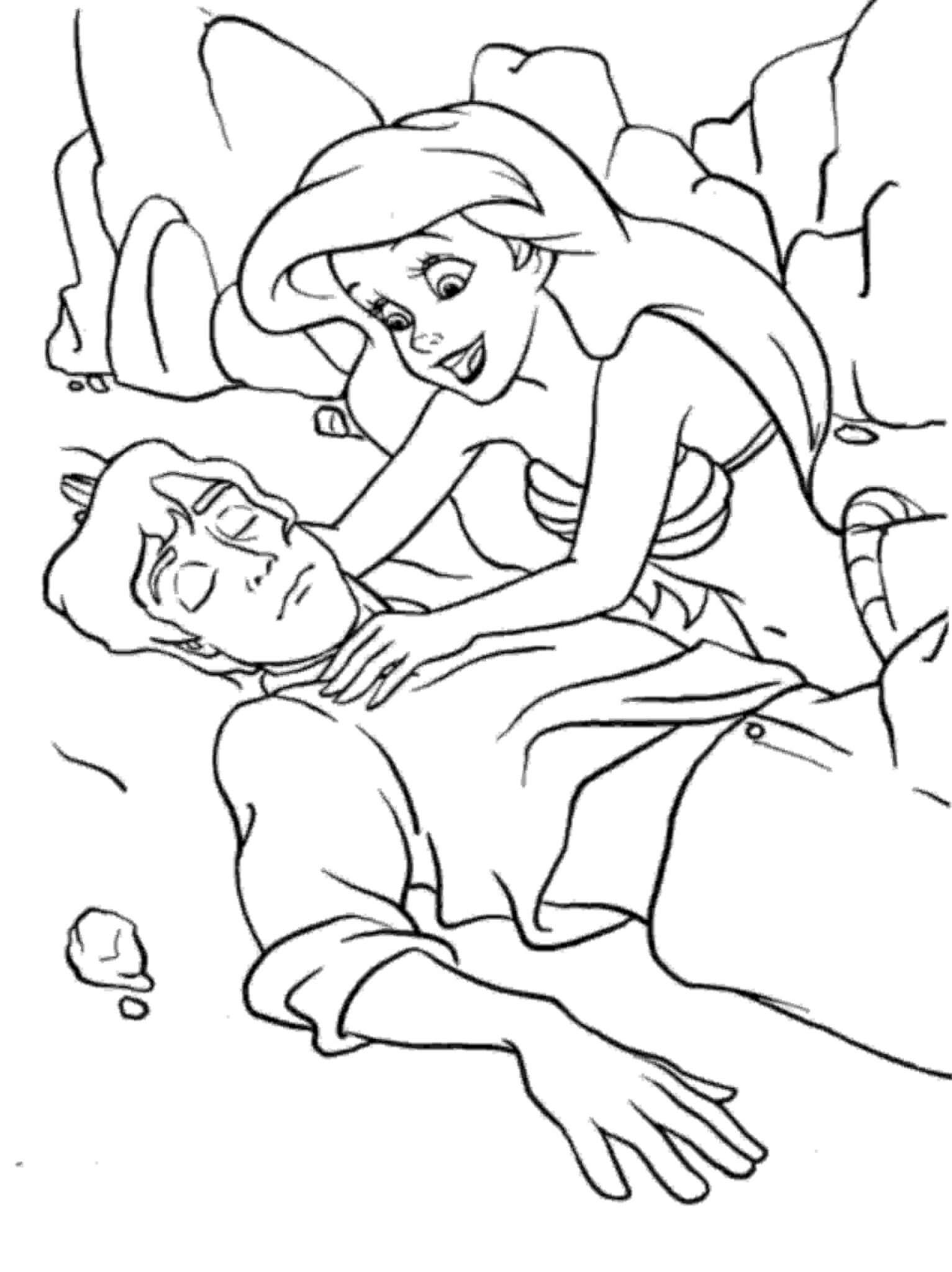 La sirena Ariel y Eric se Están Desmayando