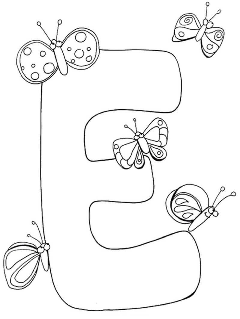 Letra E Y Mariposa
