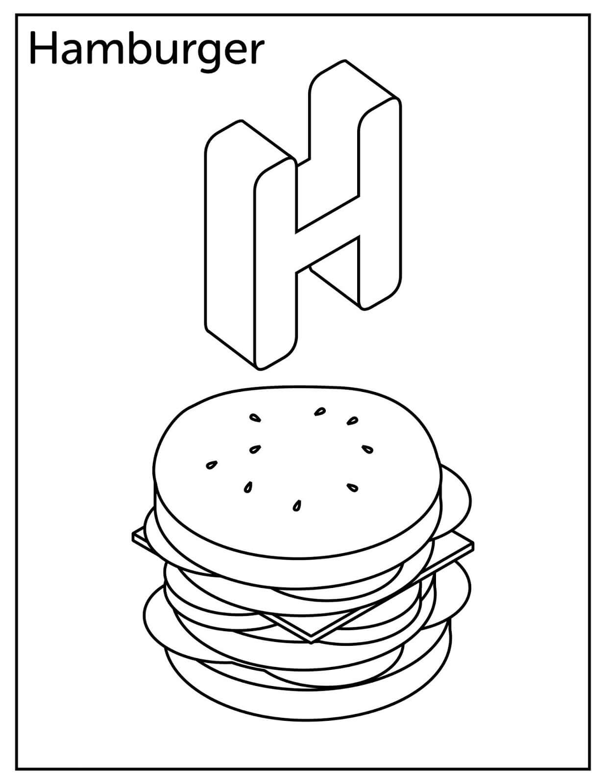Letra H con Hamburguesa