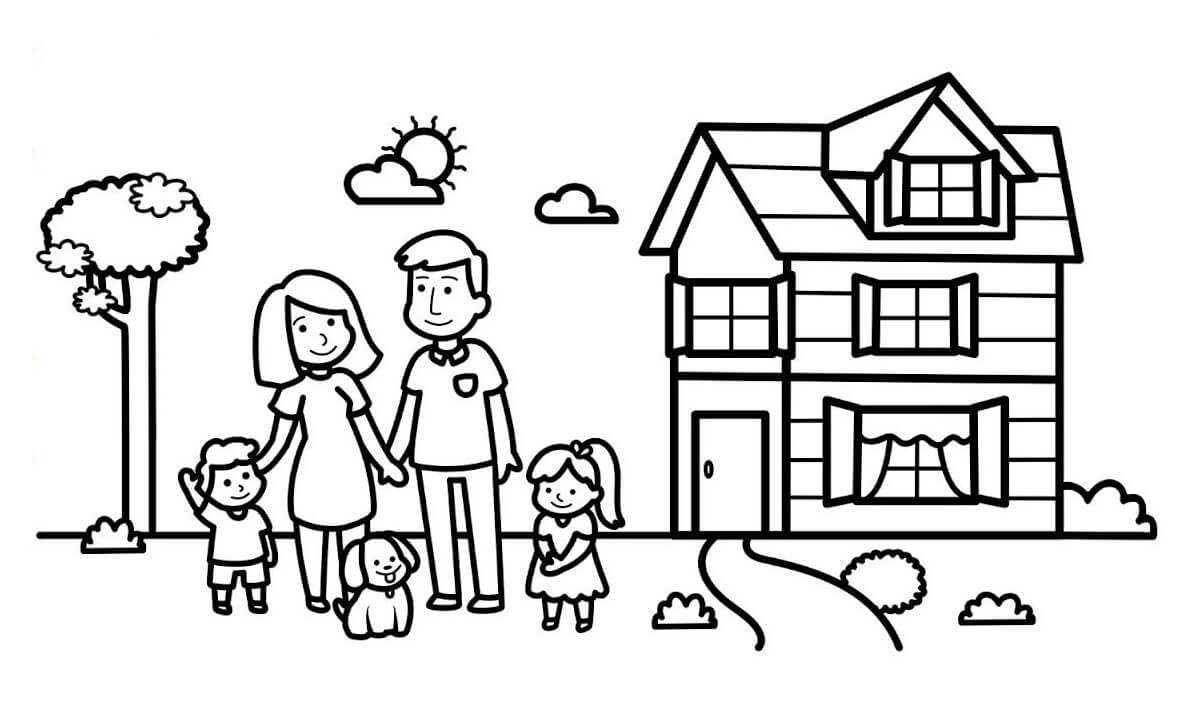 Lindo Familia con Casa