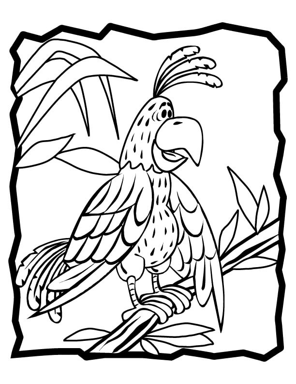 Loro de Dibujos Animados en el Árbol