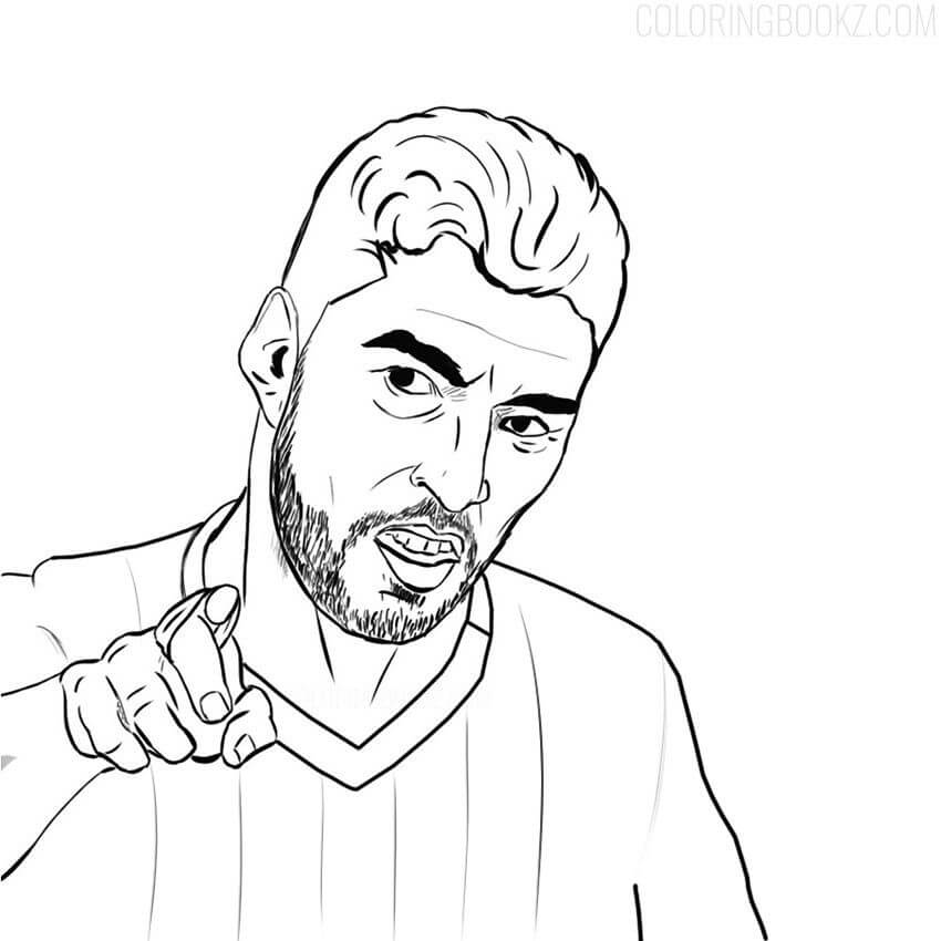 Luis Suárez Señalando