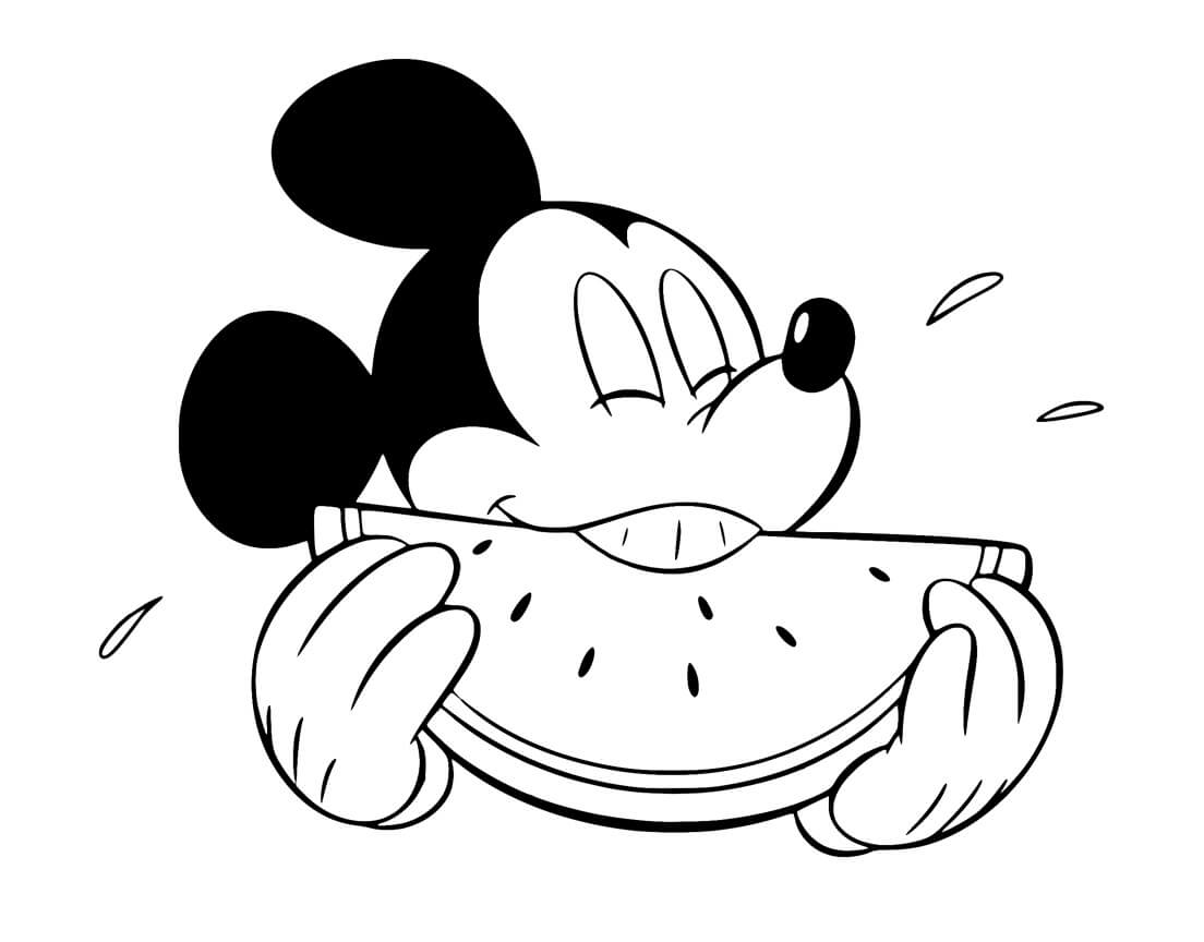 Mickey Mouse Comiendo Sandía
