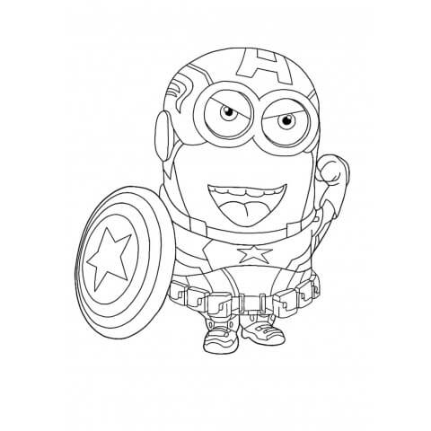 Minion Capitán América Divertido
