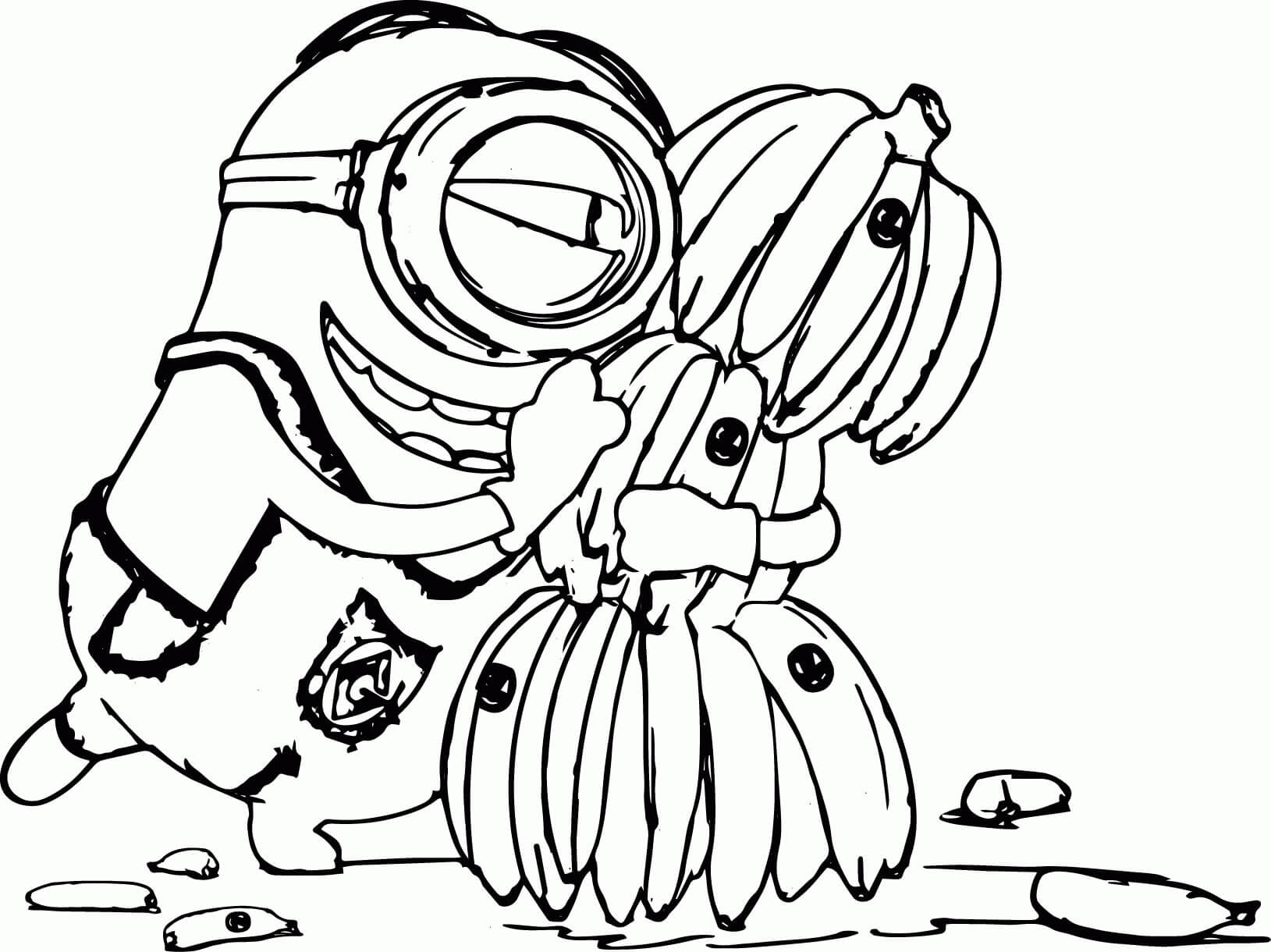 Minion de Dibujo con Plátano