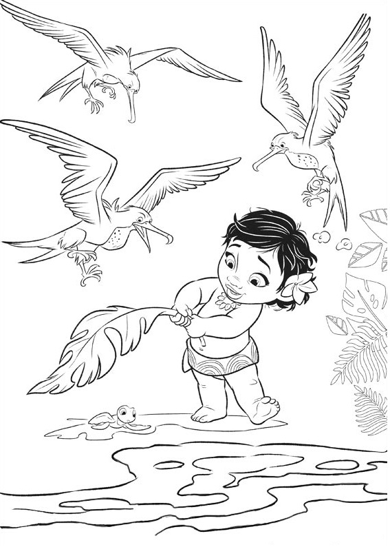 Moana con Animales