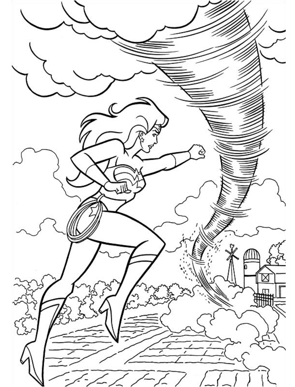 Mujer Maravilla Con Tornado