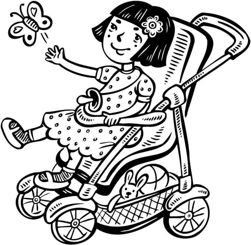 Niña, En, Cochecito