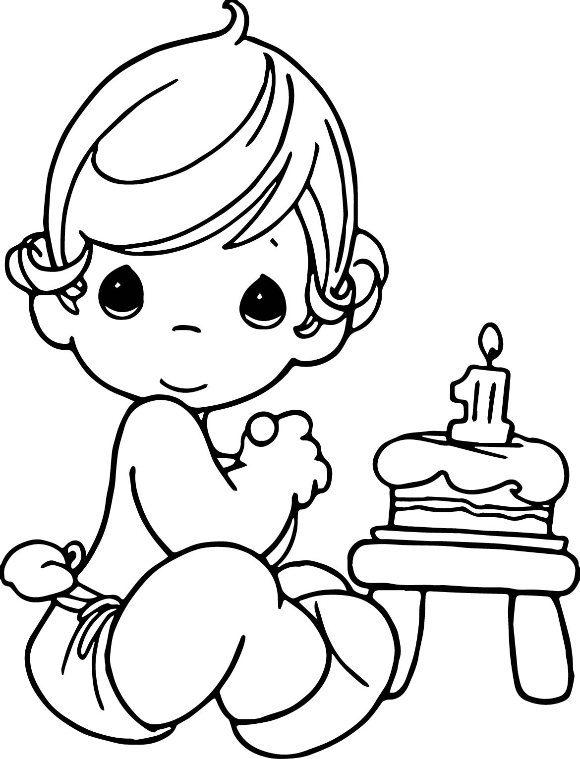 Niño Con Pastel De Cumpleaños