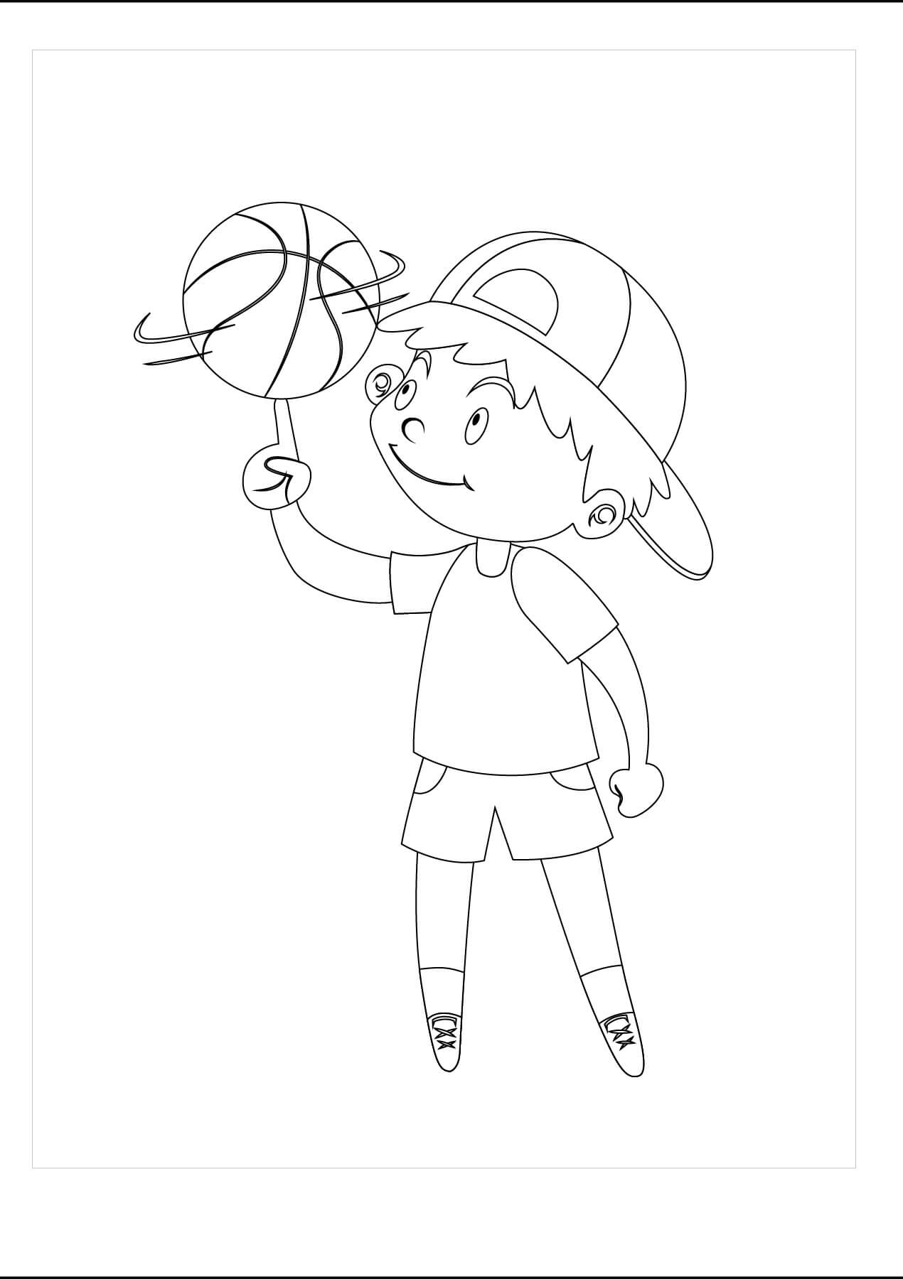 Niño Jugando Baloncesto