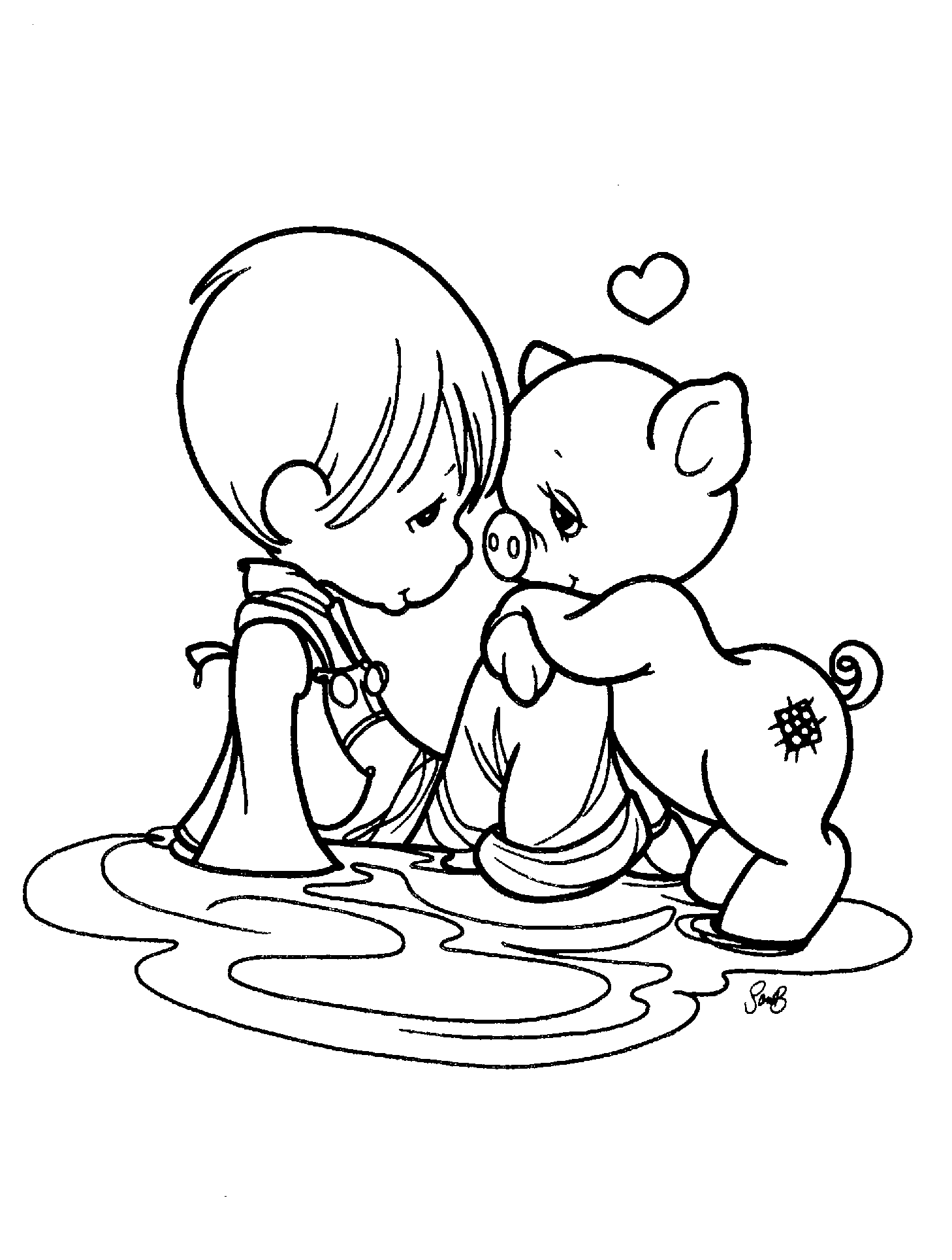 Niño Y Cerdito