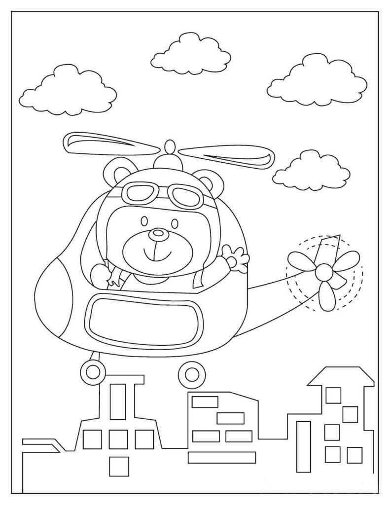 Oso en Helicóptero