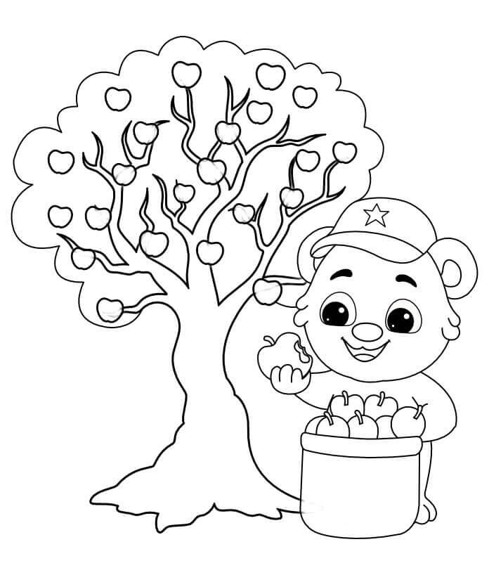 Oso y árbol