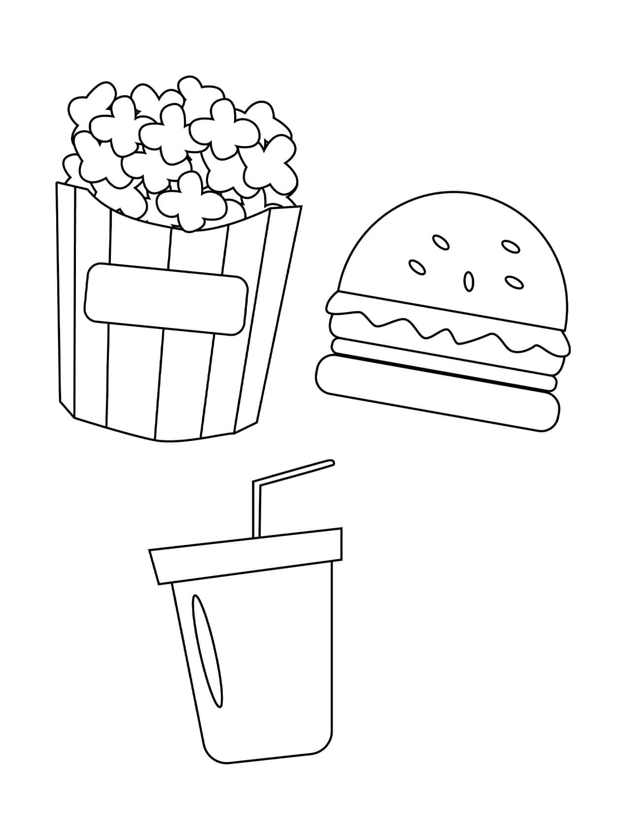 Palomitas, Hamburguesa y Coca Cola