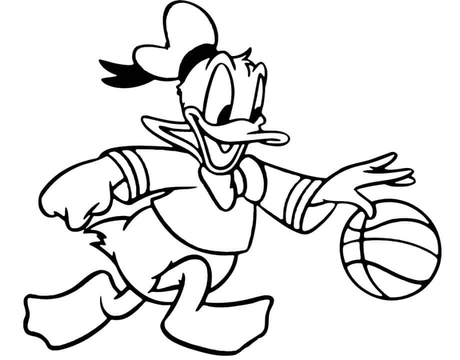 Pato Donald Jugando Baloncesto