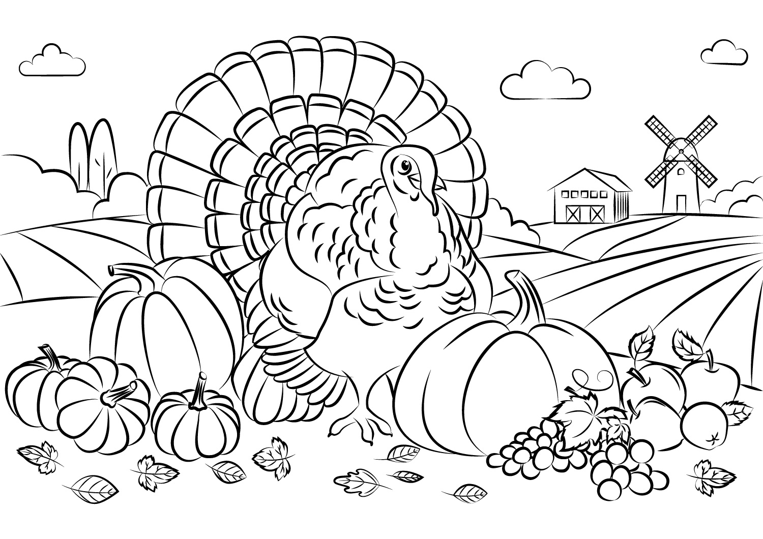 Pavo de Acción de Gracias con Cosecha