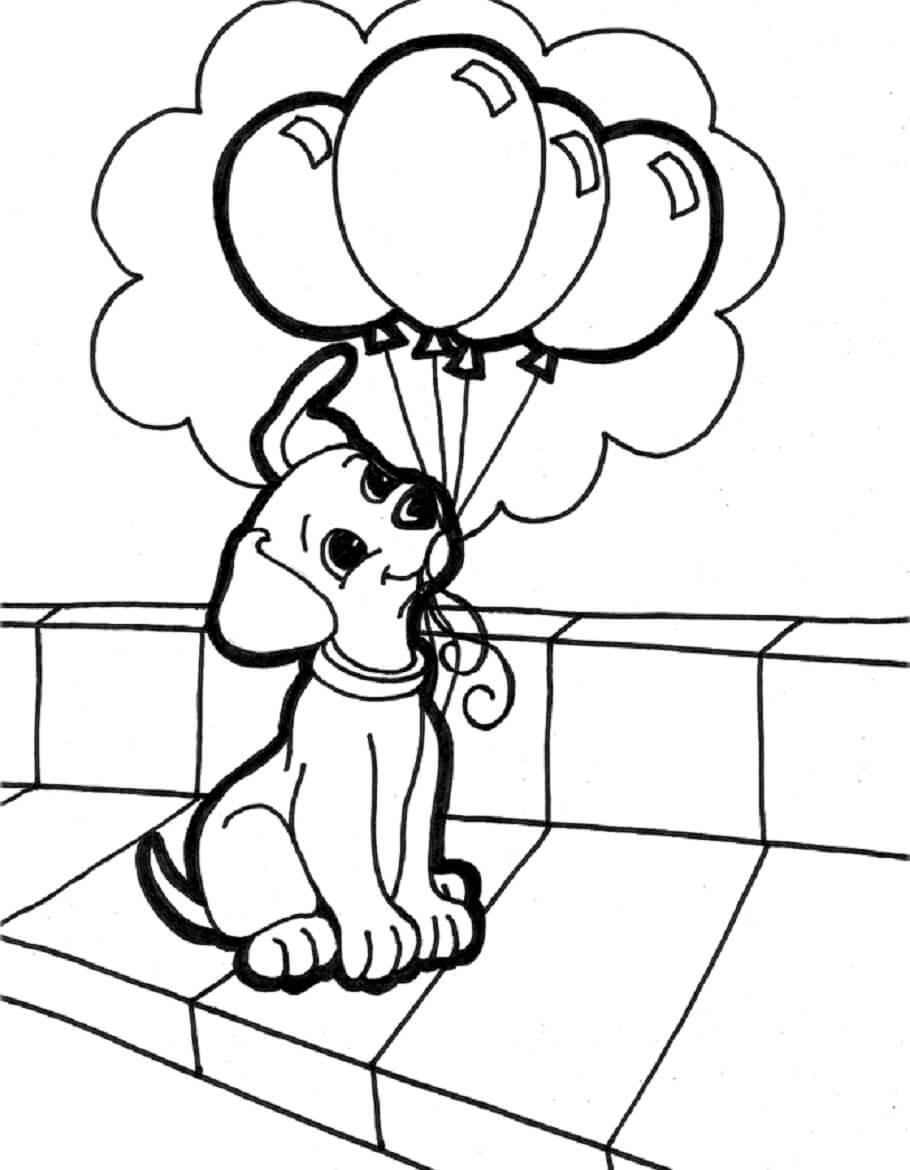 Perro Sosteniendo Globos