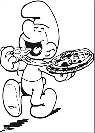 Pitufo Comiendo Pizza