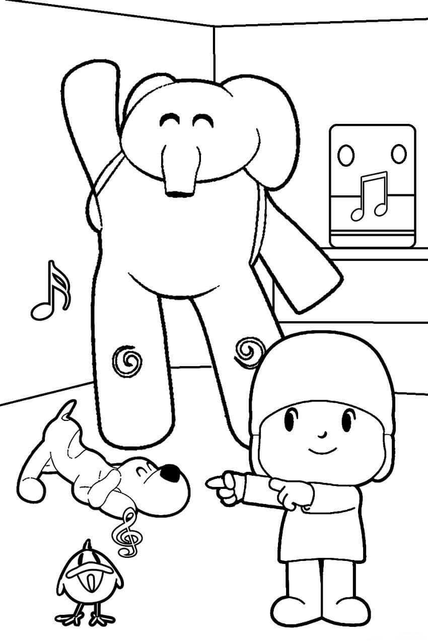 Pocoyo y Amigos Escuchando Música