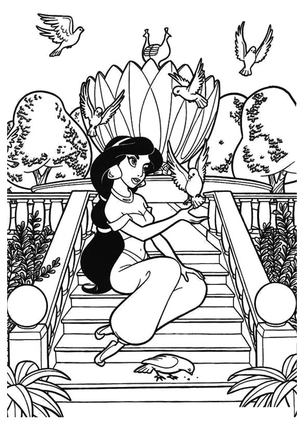 Princesa Jazmín Con Pájaros