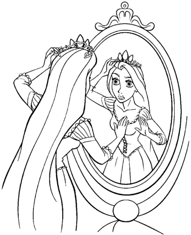 Rapunzel Delante Del Espejo