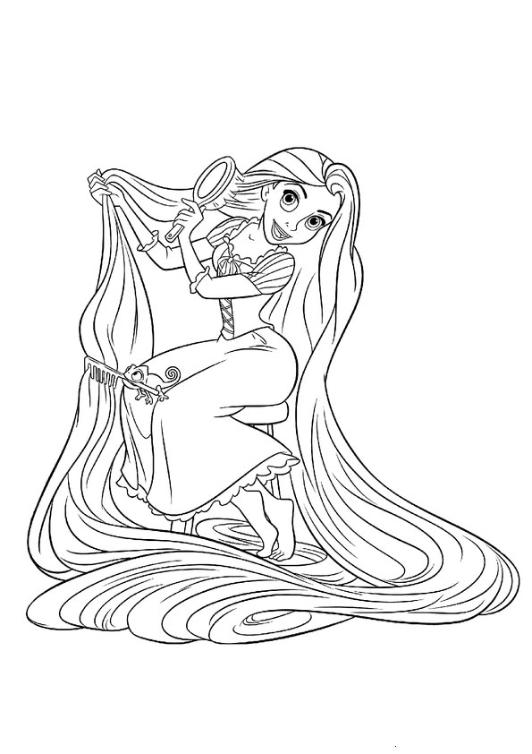 Rapunzel Y Pascal Cepillando El Cabello