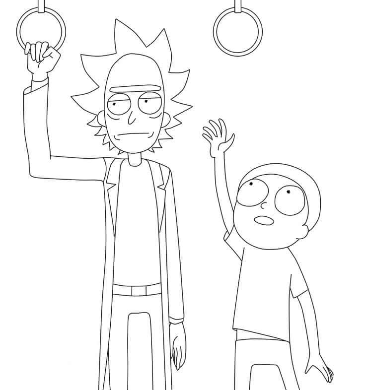 Rick Sanchez Y Morty En Un Autobús