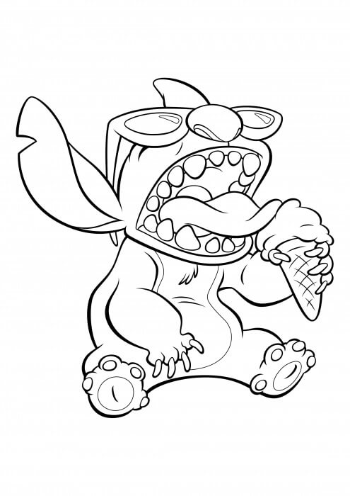 Stitch comiendo Helado