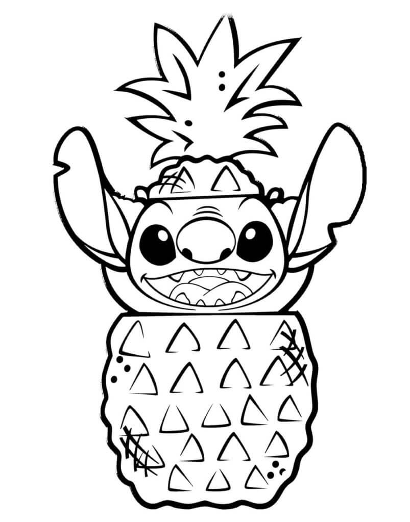 Stitch en la Piña