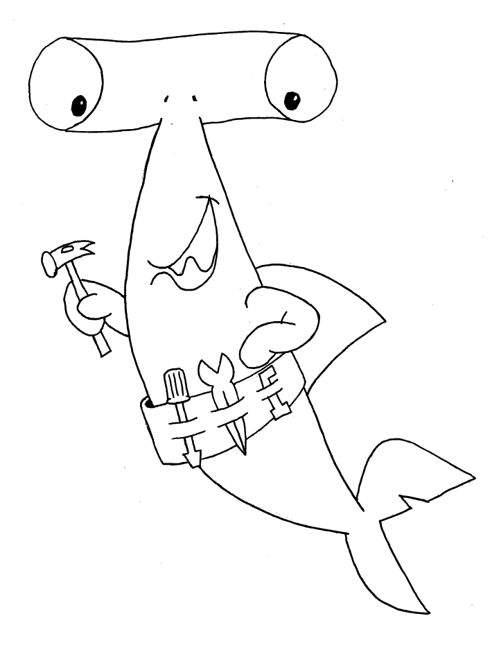 Tiburón Martillo Con Herramientas