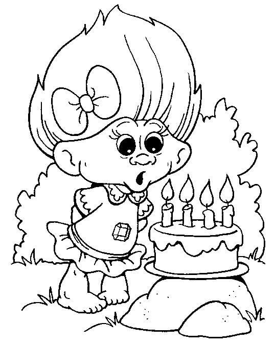 Trolls de Personajes en Feliz Cumpleaños