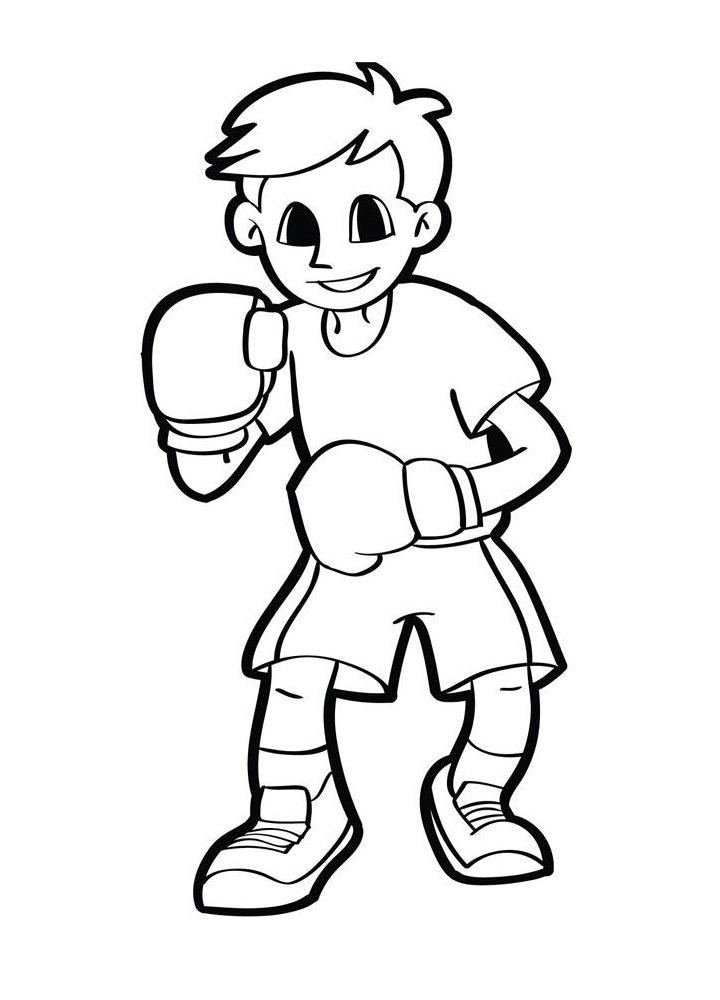 Un, Niño, Llevando, Guantes De Boxeo