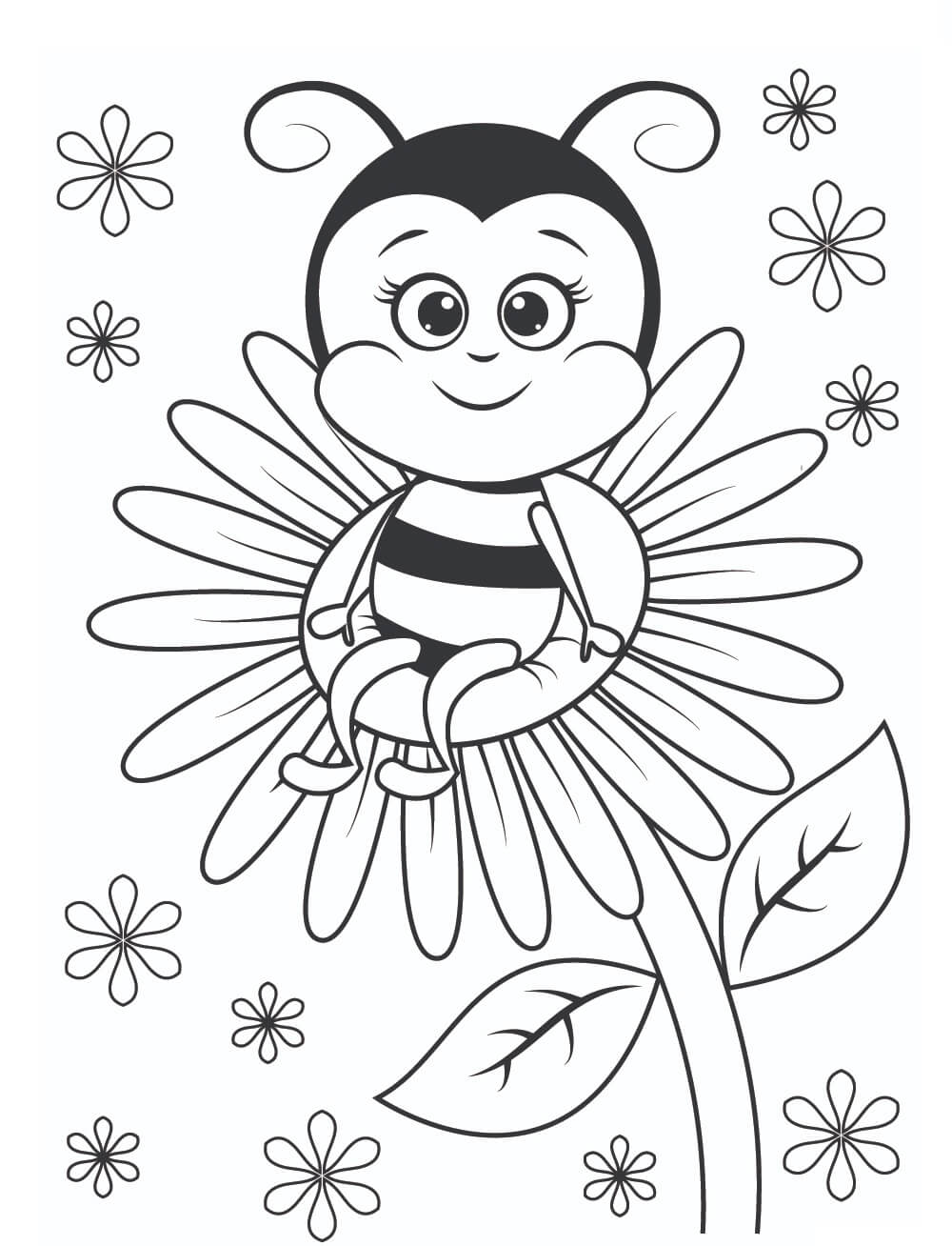 Abeja Sentada en Girasol