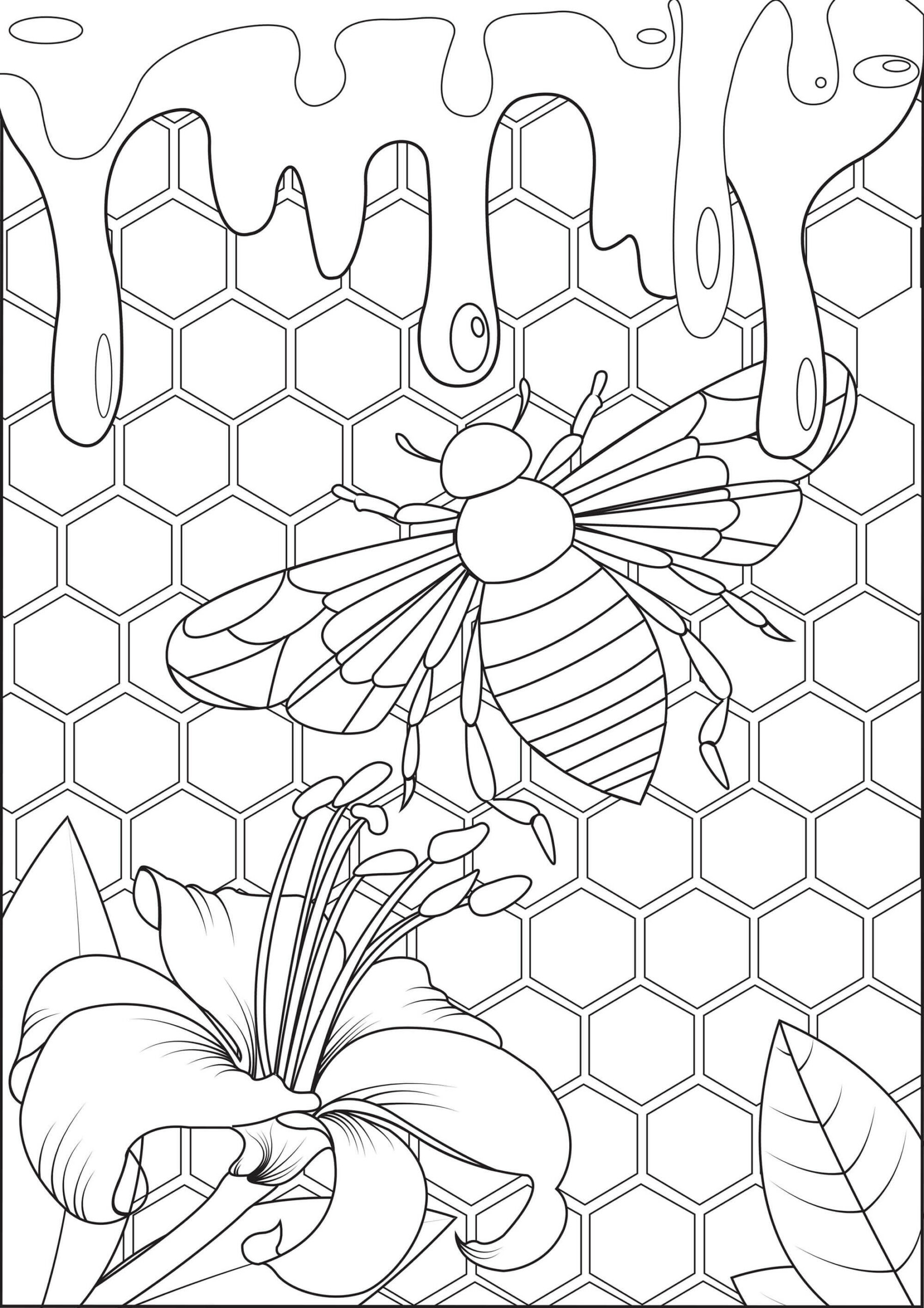 Abejas y Cera de Abejas con Flor