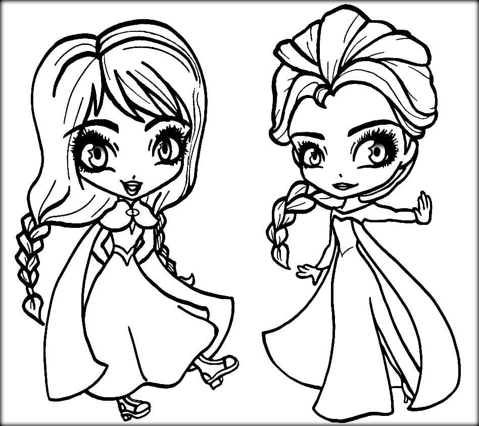 Anna y Elsa Chibi