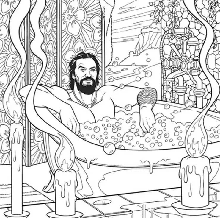 Aquaman Bañándose en la Tina
