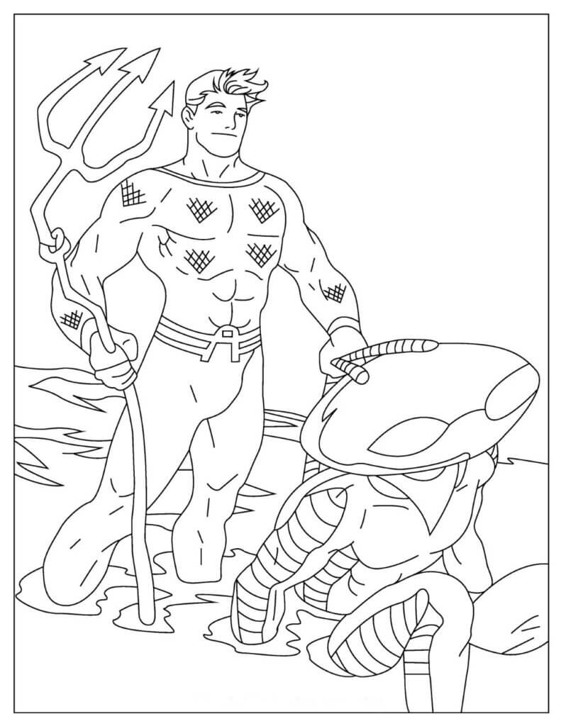 Aquaman atrapa a una Manta