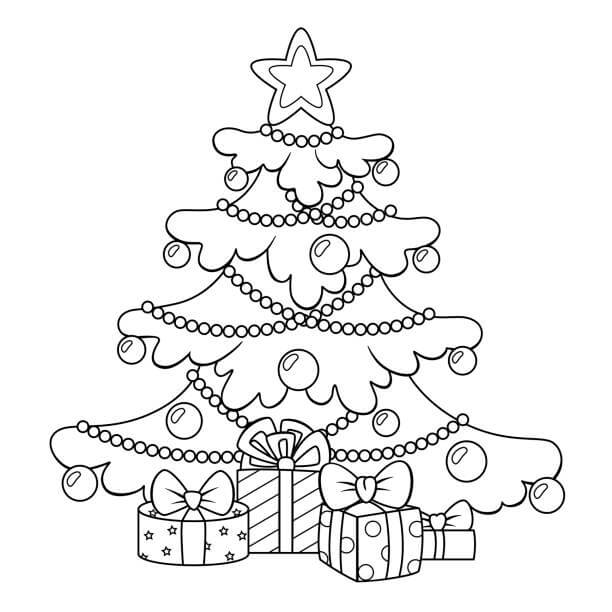 Árbol de Navidad con Cajas de Regalo