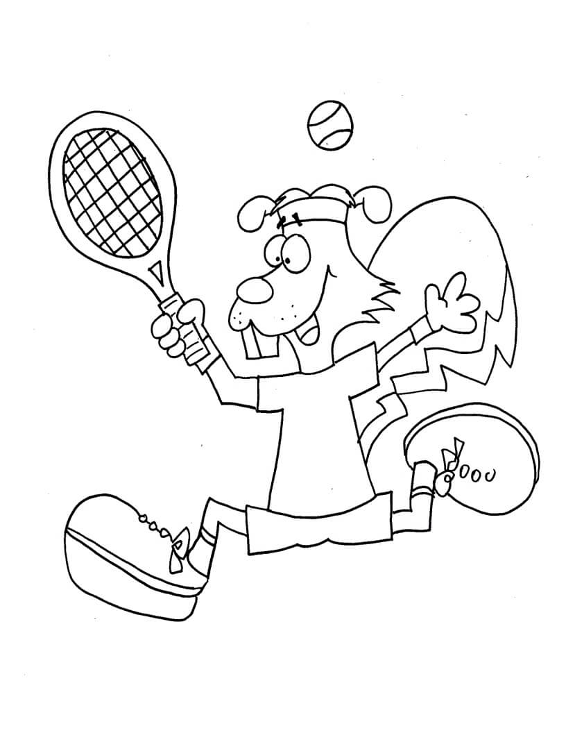 Ardilla jugando al Tenis
