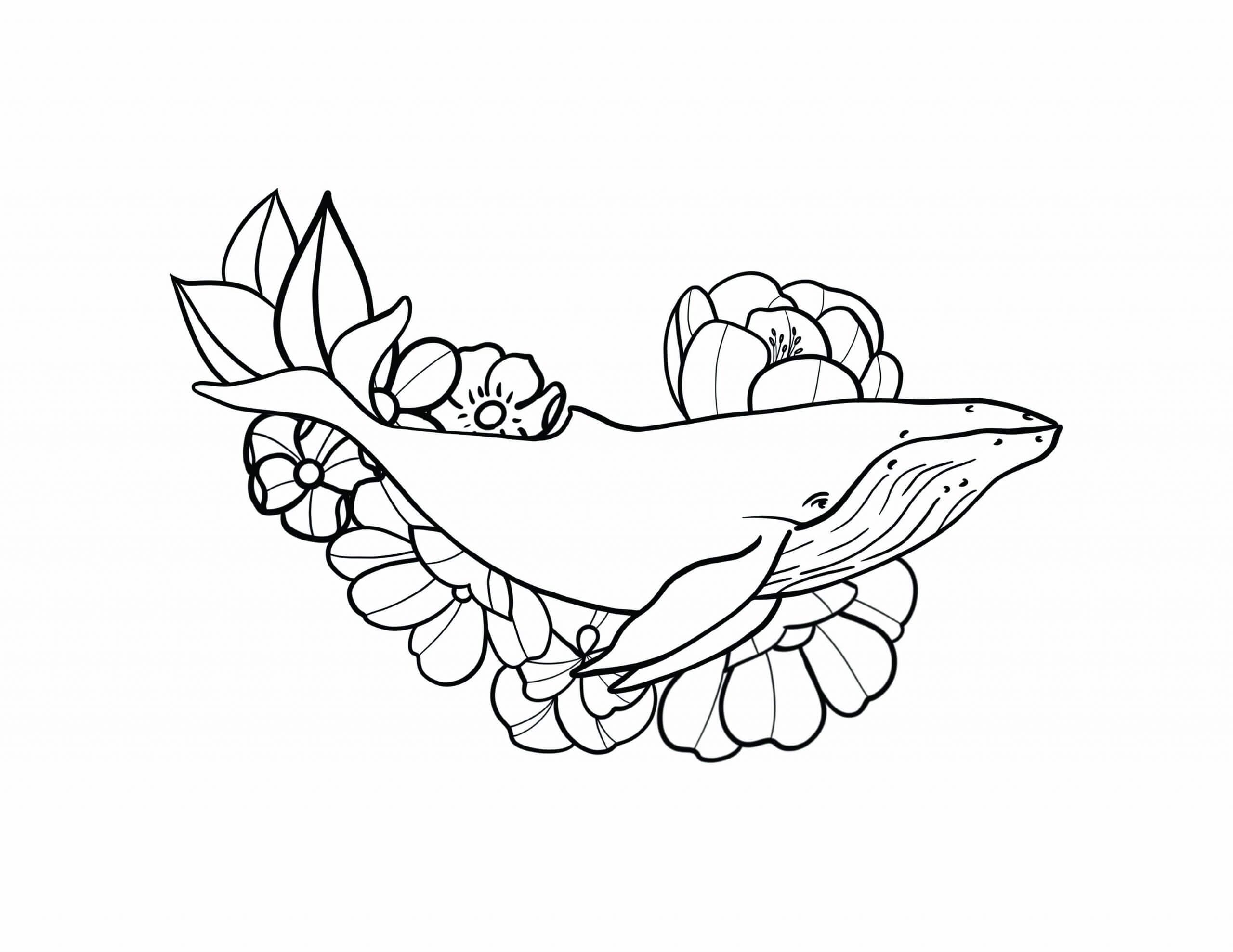 Ballena con Flores