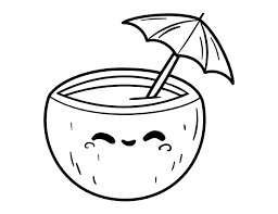 Bebida de Coco Kawaii