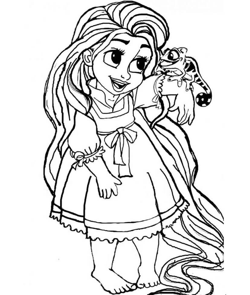 Bebé Rapunzel con Gecko