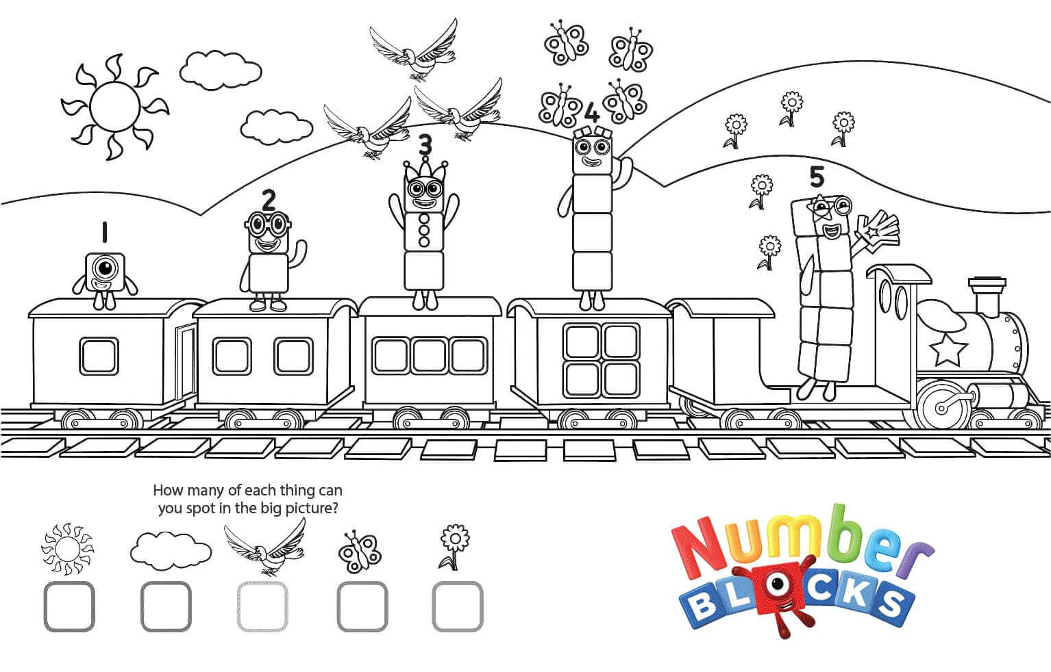 Bloques De Números En El Tren