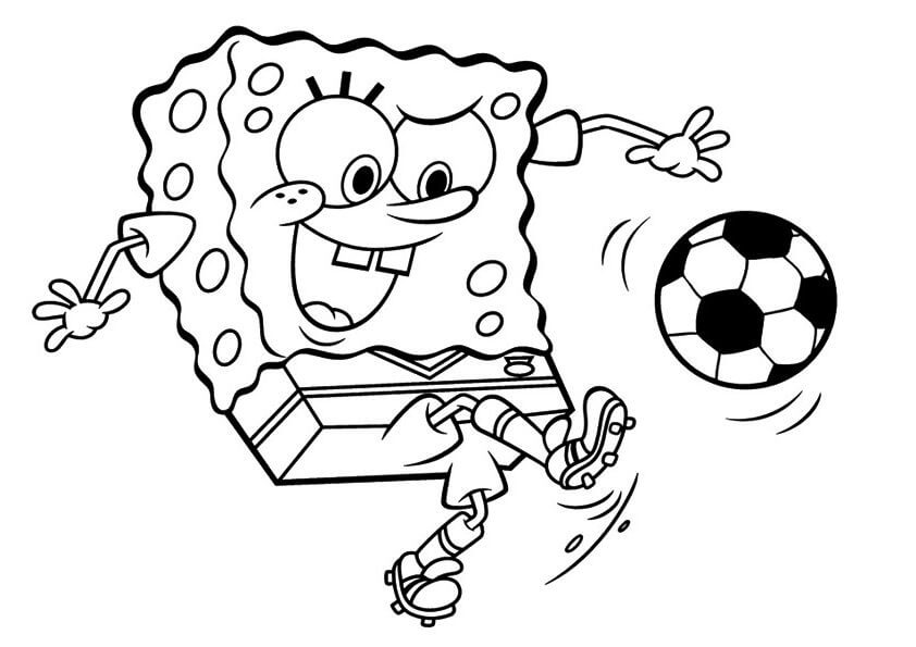 Bob Esponja Jugando al Fútbol