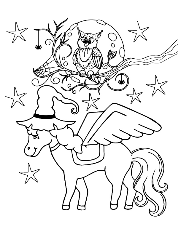 Búho y Unicornio de Halloween